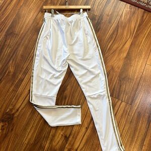 White small Adidas, long thin pant